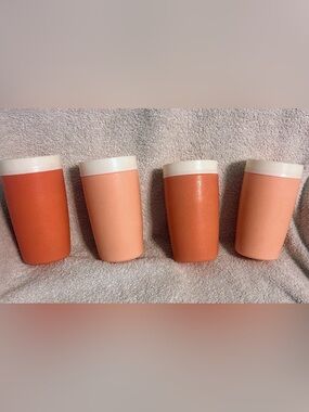 Vintage Bolero Therm-O-Ware 8oz Plastic Tumbler Color Pink /Salmon  Set of 4